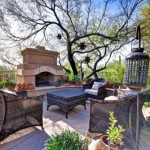 Outdoor Seating Area with fireplace