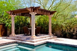 A pergola in the Edmunds community in DC Ranch