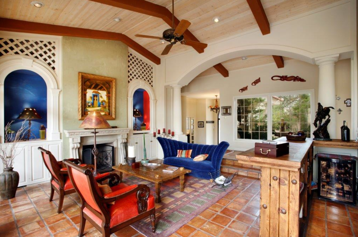 Spanish Colonial style living room