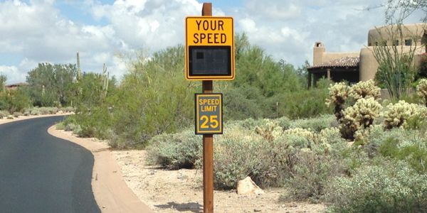Moveable electronic speed signs installed in DC Ranch