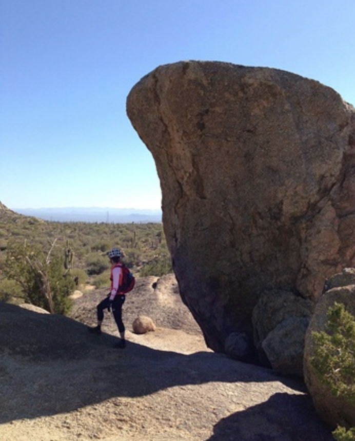 A hiker in the McDowell Sonoran Preserve