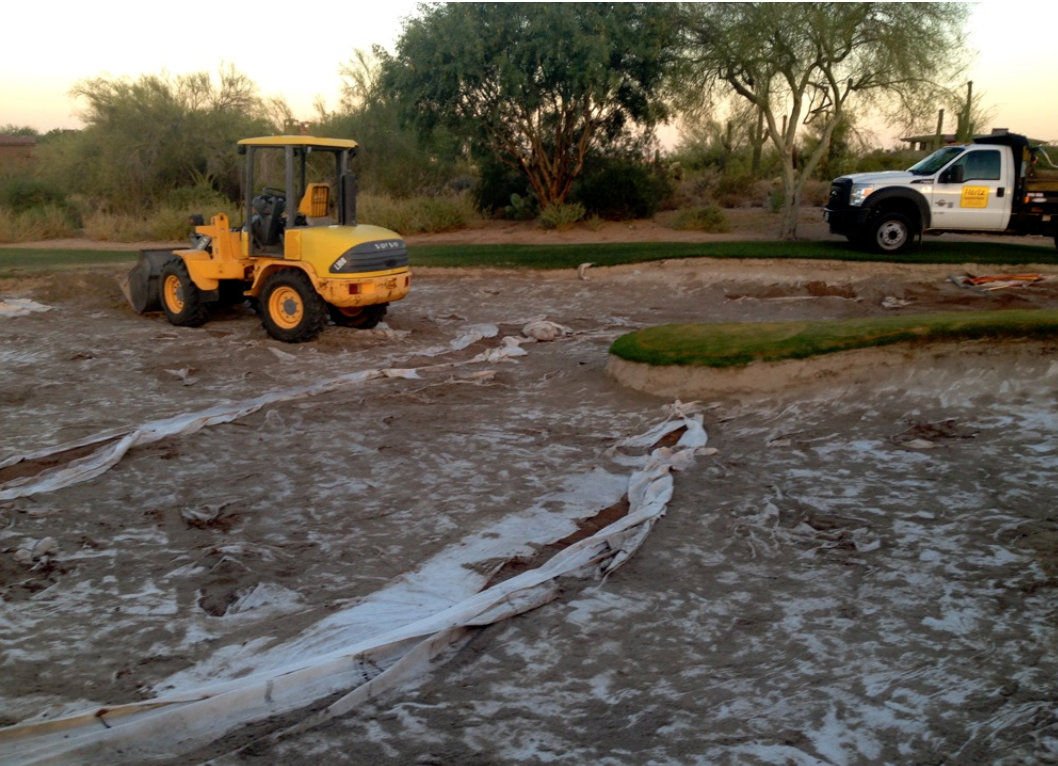 Greenside bunker renovation at The Country Club at DC Ranch