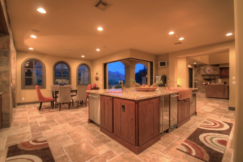 Kitchen with large center island