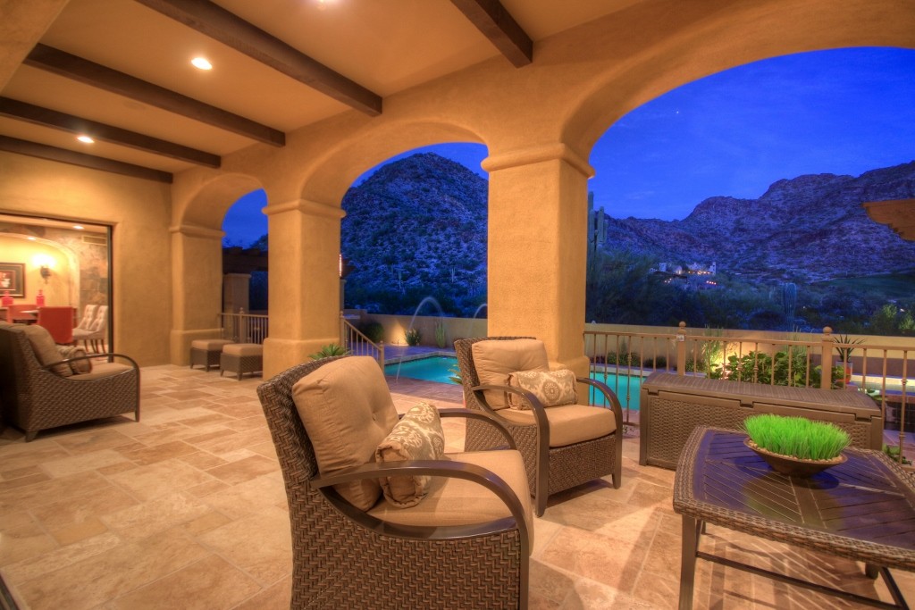 Back patio at twilight