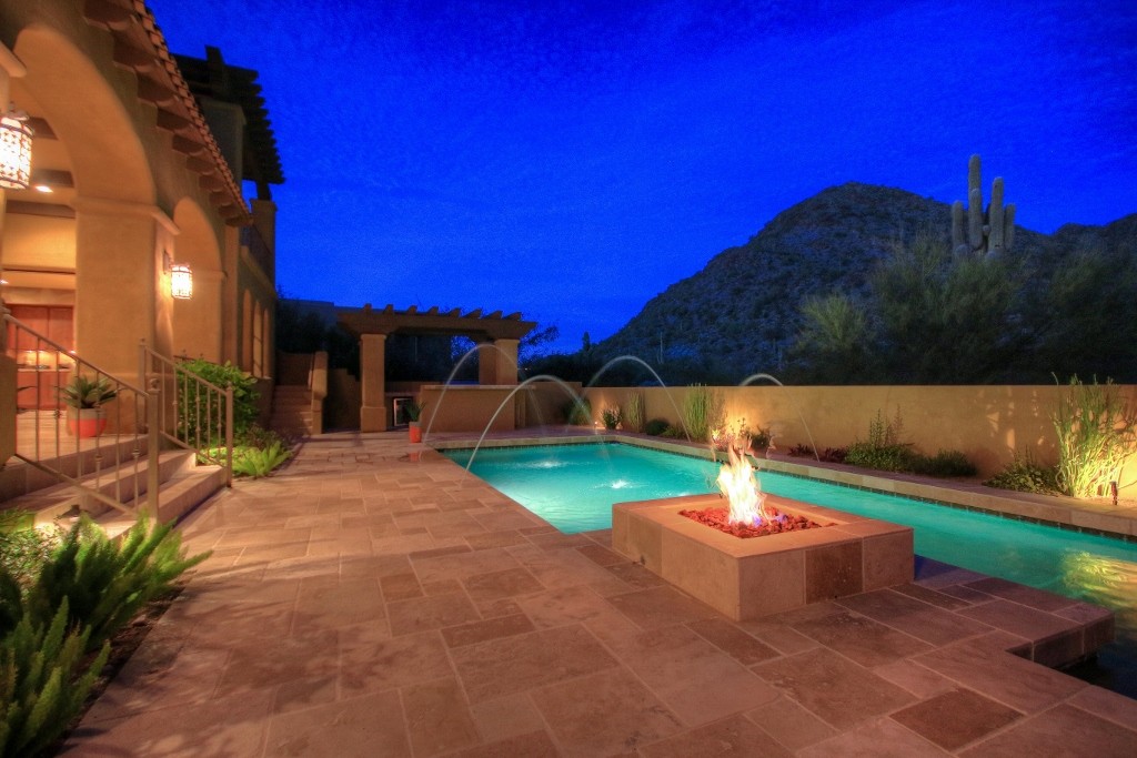 Backyard at twilight