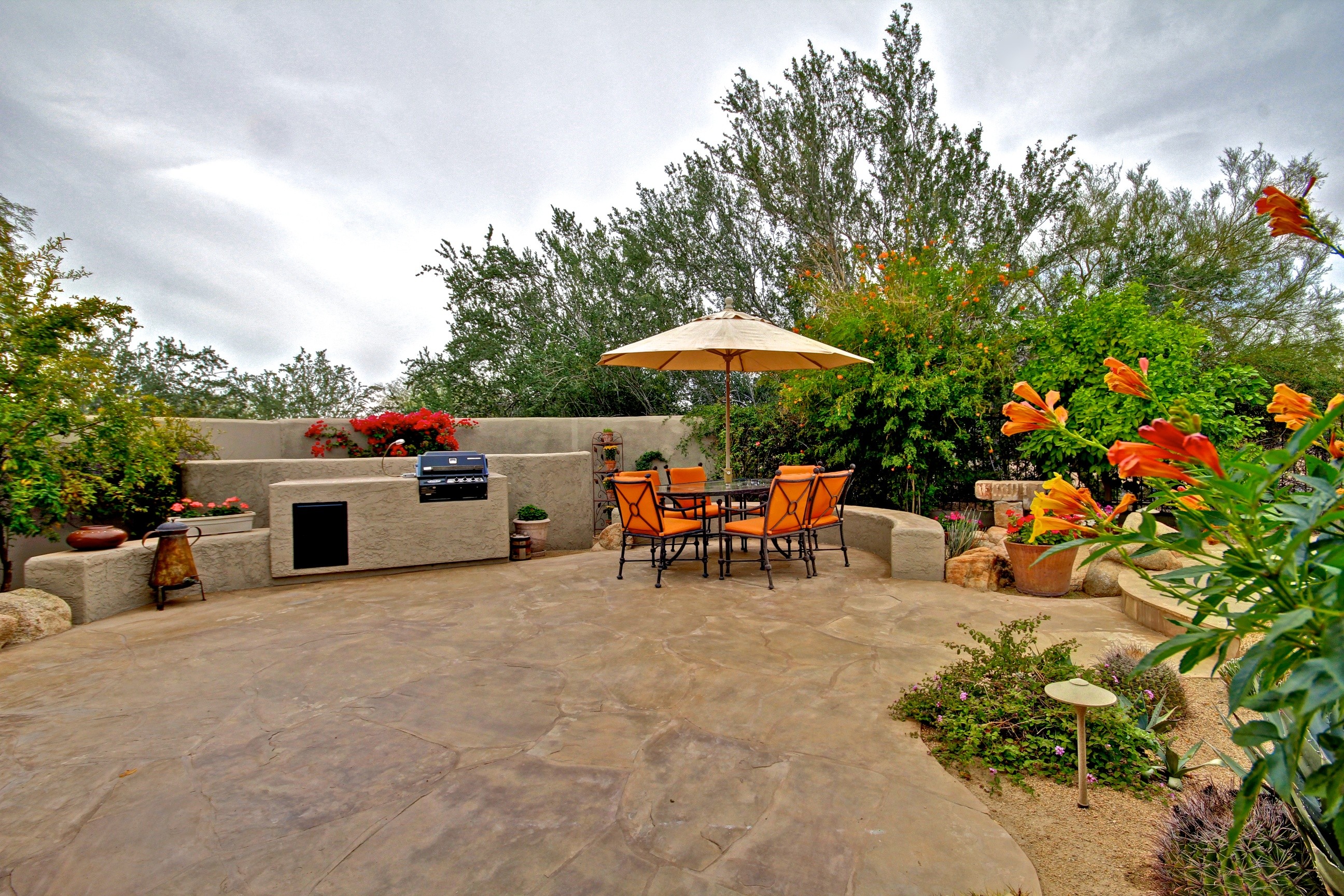 Lush landscaping in backyard at this Scottsdale home for sale in DC Ranch located at 20534 N 95th St Scottsdale, AZ 85255 listed by Don Matheson at The Matheson Team