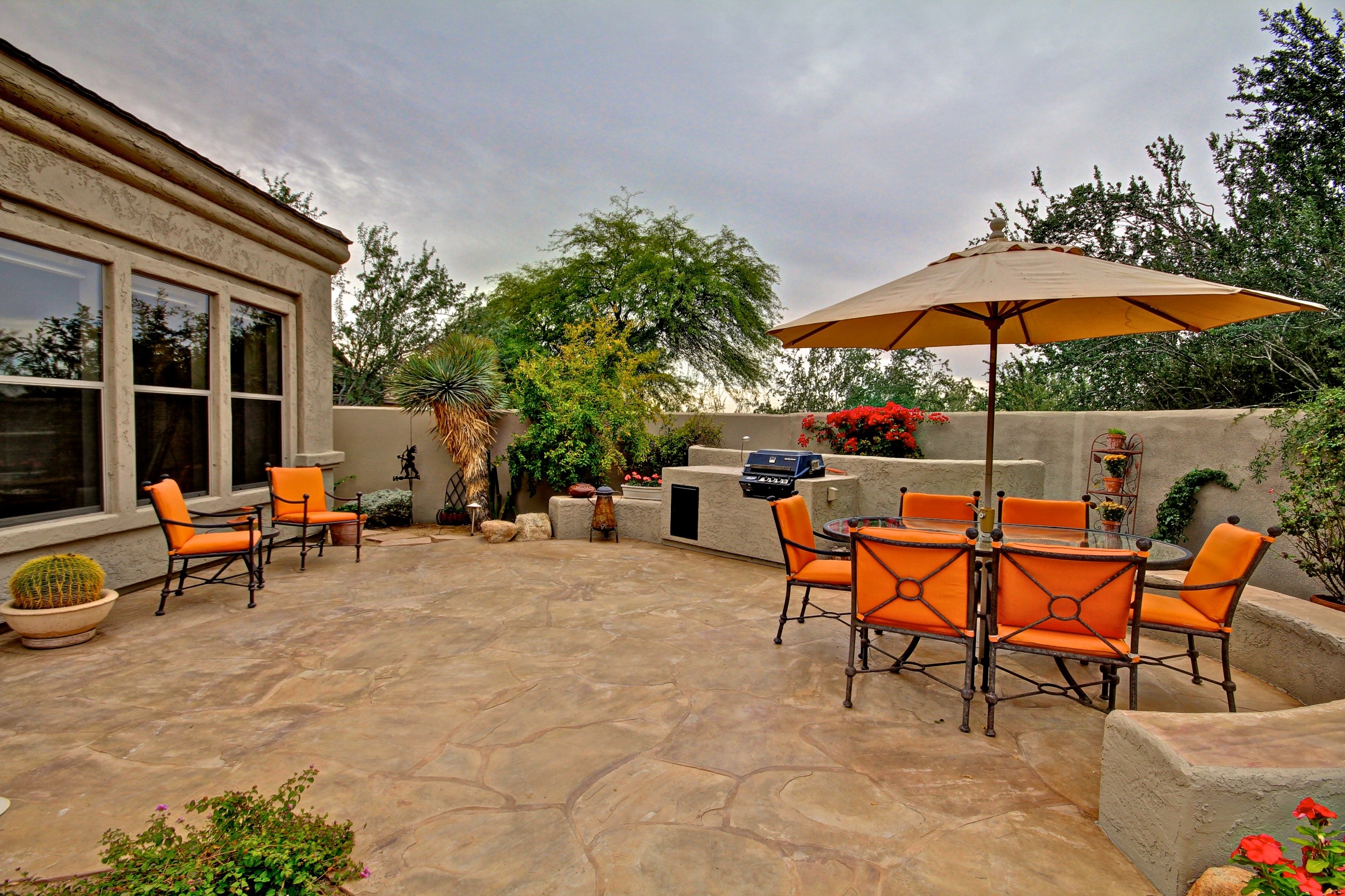 Patio and built-in BBQ at this Scottsdale home for sale in DC Ranch located at 20534 N 95th St Scottsdale, AZ 85255 listed by Don Matheson at The Matheson Team
