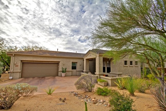 Front elevations at this Scottsdale home for sale in DC Ranch located at 20534 N 95th St Scottsdale, AZ 85255 listed by Don Matheson at The Matheson Team