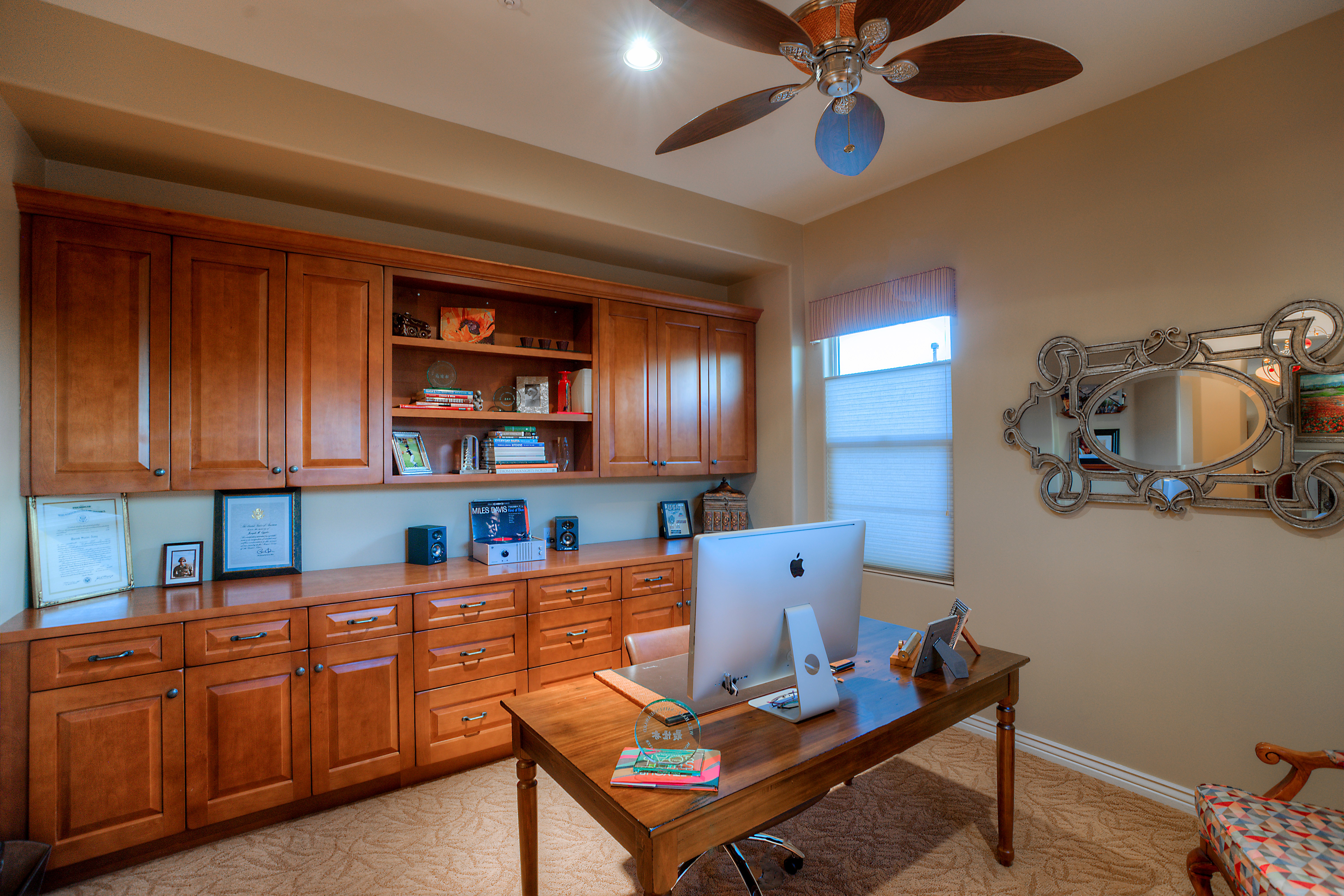 Office with built-in storage at this Scottsdale home for sale in DC Ranch located at 19829 N 97th Pl Scottsdale, AZ 85255 listed by Don Matheson at The Matheson Team