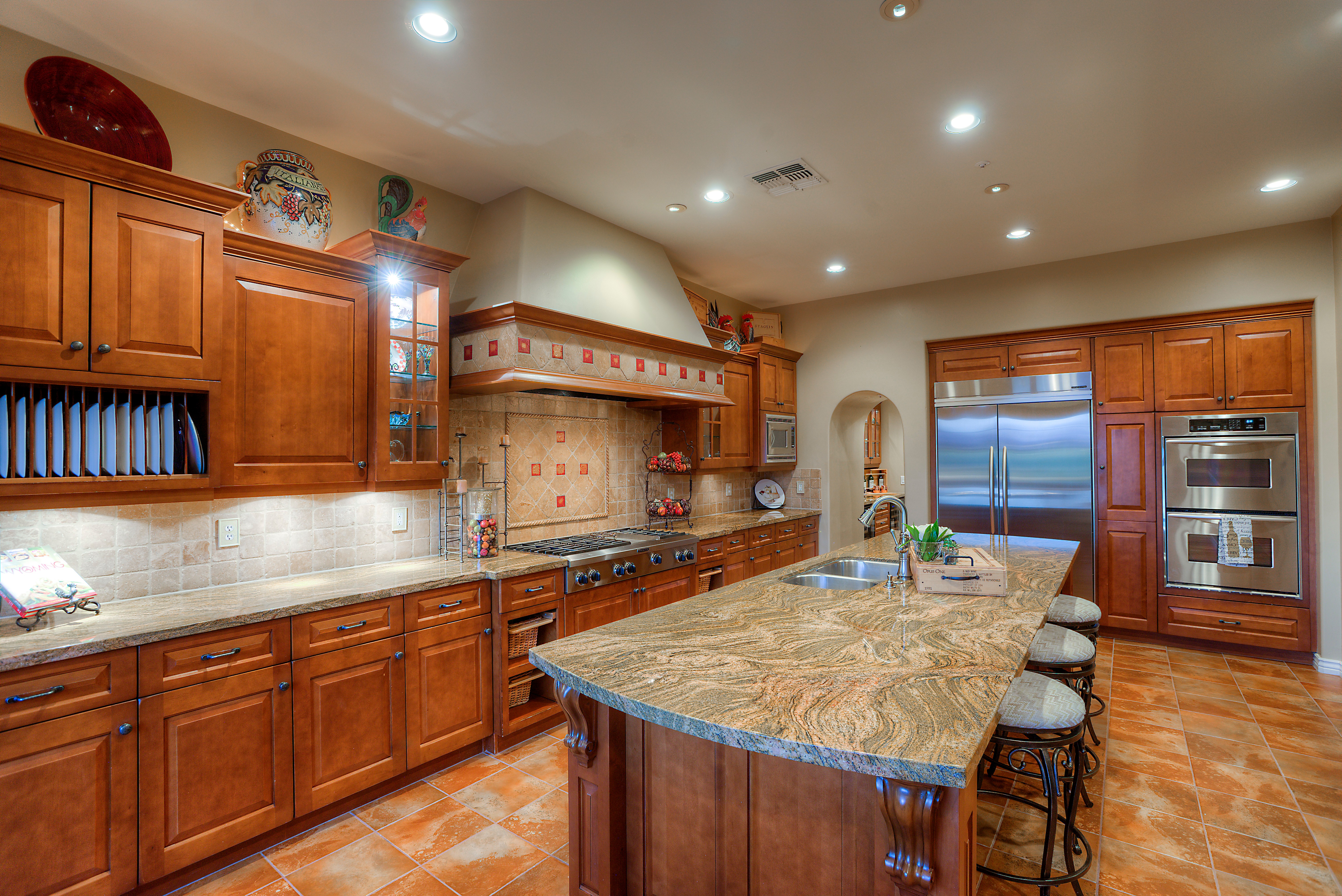 Granite counter tops and island at this Scottsdale home for sale in DC Ranch located at 19829 N 97th Pl Scottsdale, AZ 85255 listed by Don Matheson at The Matheson Team