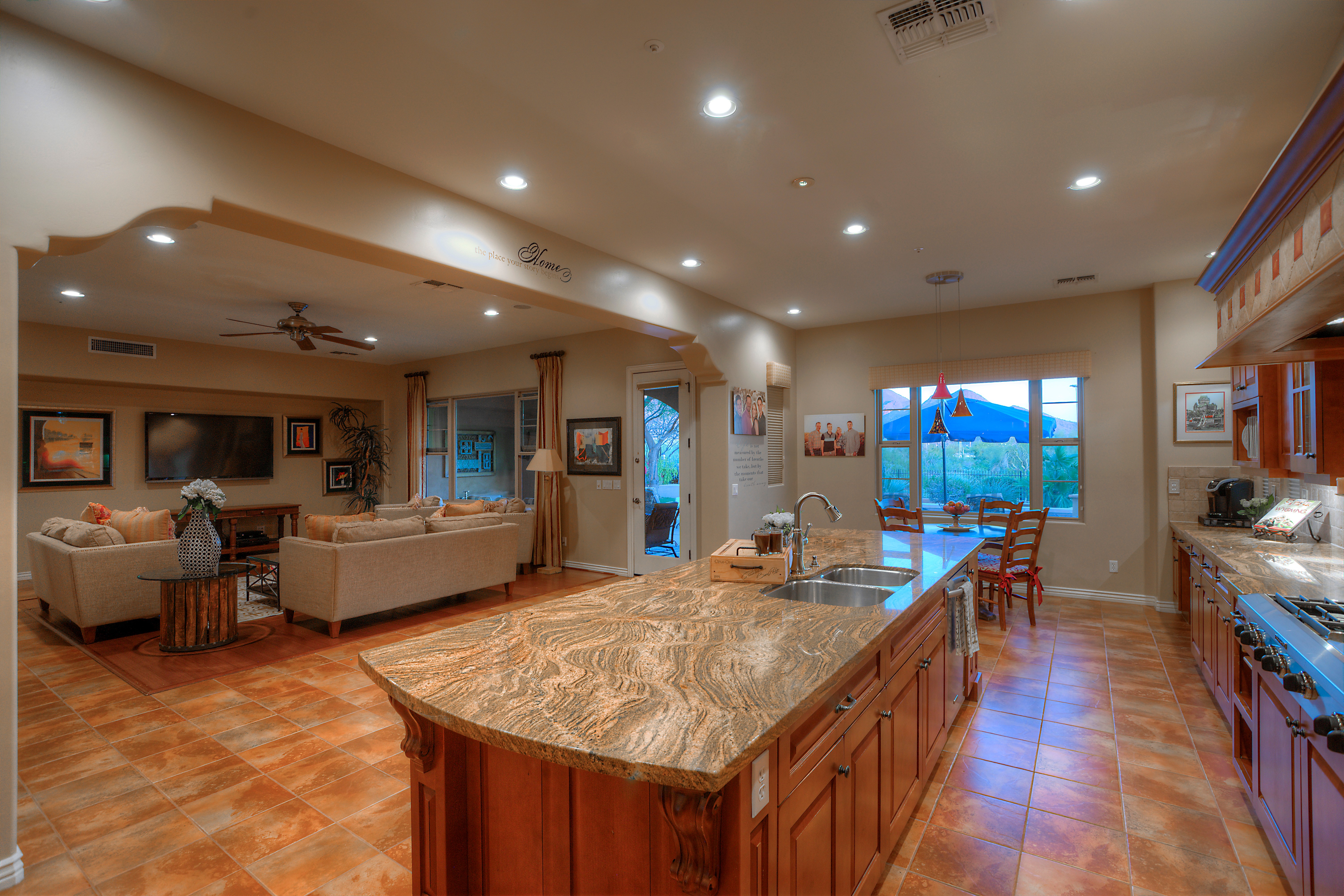 Inviting gourmet kitchen at this Scottsdale home for sale in DC Ranch located at 19829 N 97th Pl Scottsdale, AZ 85255 listed by Don Matheson at The Matheson Team