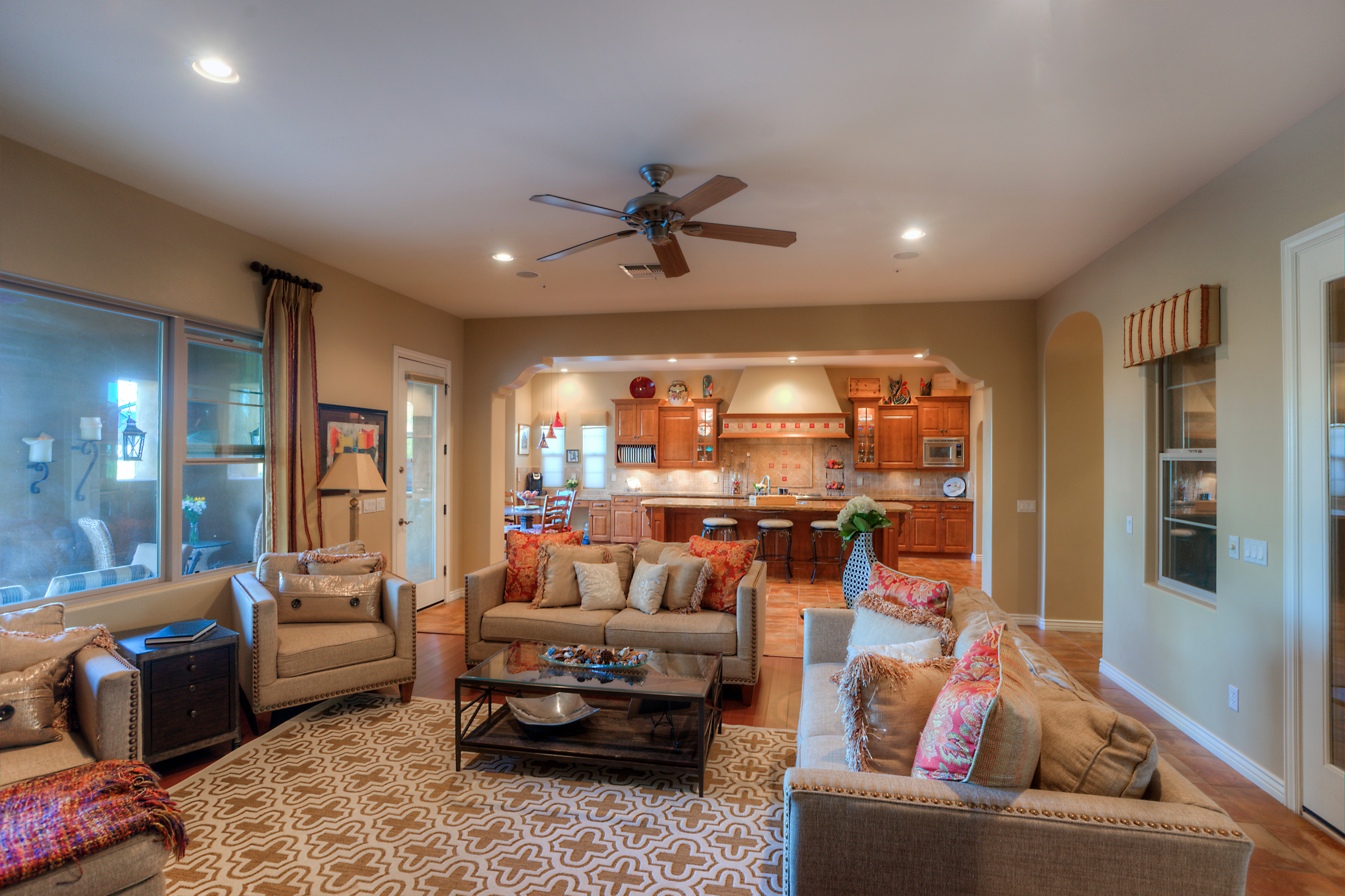 Open family room at this Scottsdale home for sale in DC Ranch located at 19829 N 97th Pl Scottsdale, AZ 85255 listed by Don Matheson at The Matheson Team