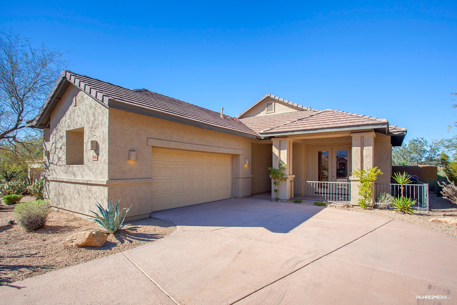 Front driveway at this Scottsdale home for sale in DC Ranch located at 20446 N 95th St Scottsdale, AZ 85255 listed by Don Matheson at The Matheson Team