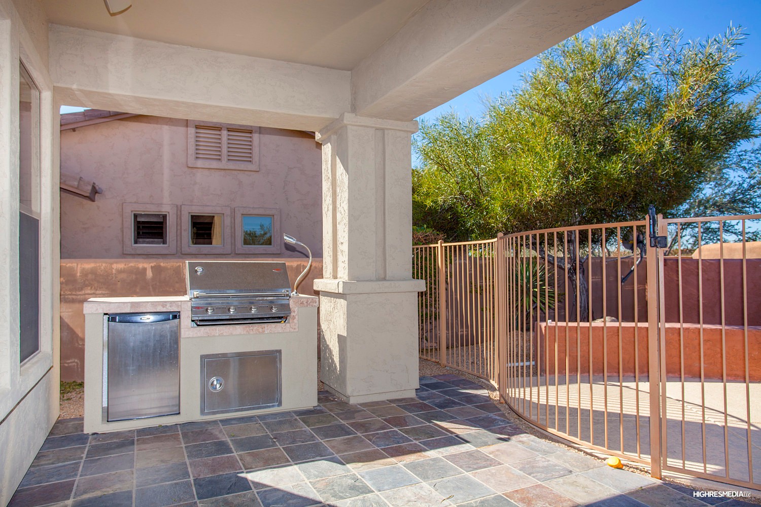 Built-in BBQ at this Scottsdale home for sale in DC Ranch located at 20446 N 95th St Scottsdale, AZ 85255 listed by Don Matheson at The Matheson Team