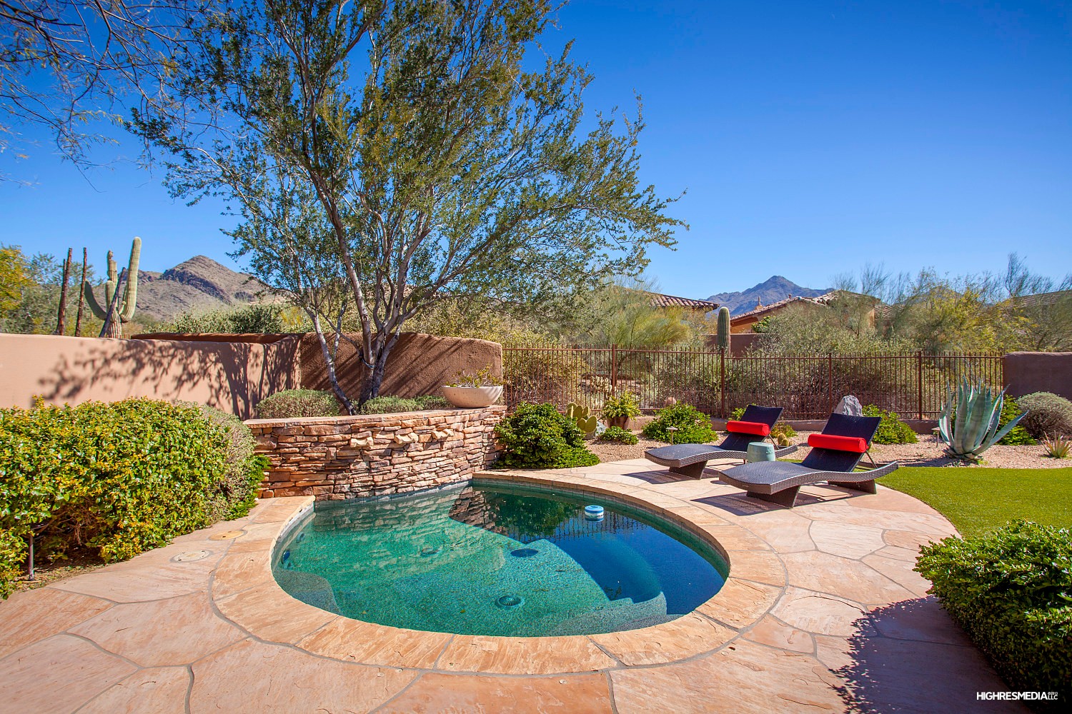 Mountain views in backyard at this Scottsdale home for sale in DC Ranch located at 20421 N 96th Way Scottsdale, AZ 85255 listed by Don Matheson at The Matheson Team