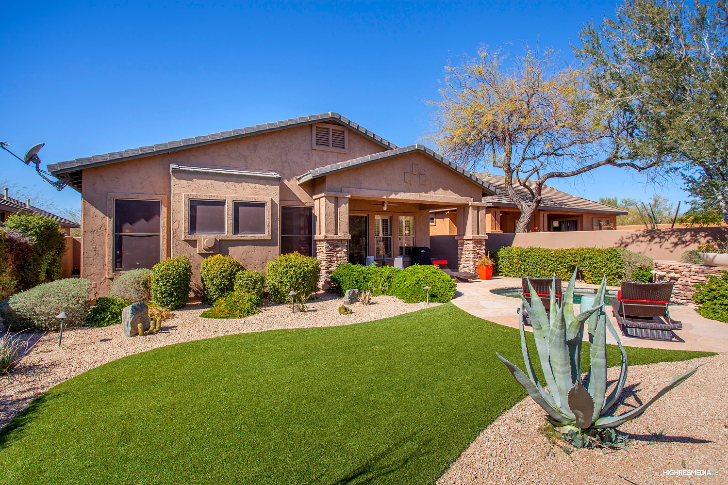 Green turf at this Scottsdale home for sale in DC Ranch located at 20421 N 96th Way Scottsdale, AZ 85255 listed by Don Matheson at The Matheson Team