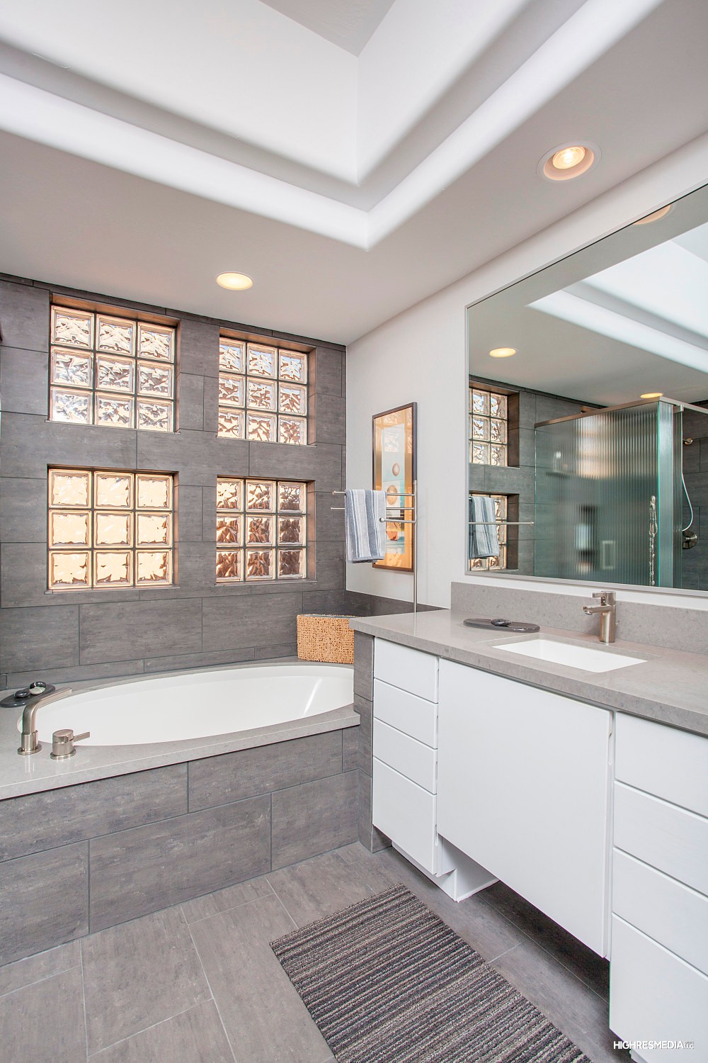 Soaking tub and dual vanities at this Scottsdale home for sale in DC Ranch located at 20421 N 96th Way Scottsdale, AZ 85255 listed by Don Matheson at The Matheson Team