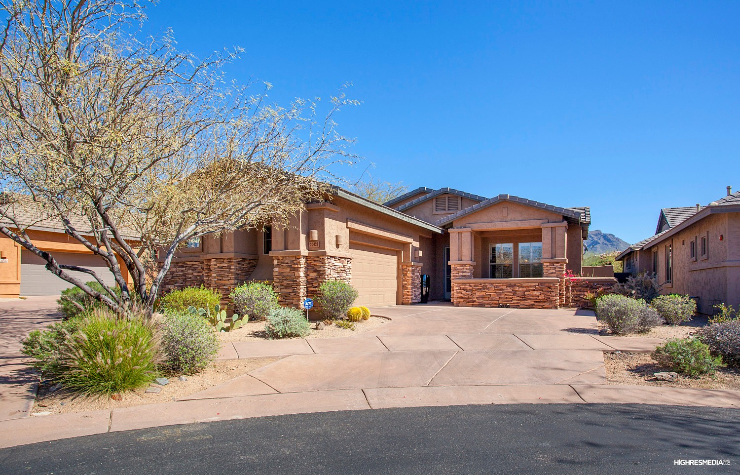 Front exterior elevations at this Scottsdale home for sale in DC Ranch located at 20421 N 96th Way Scottsdale, AZ 85255 listed by Don Matheson at The Matheson Team