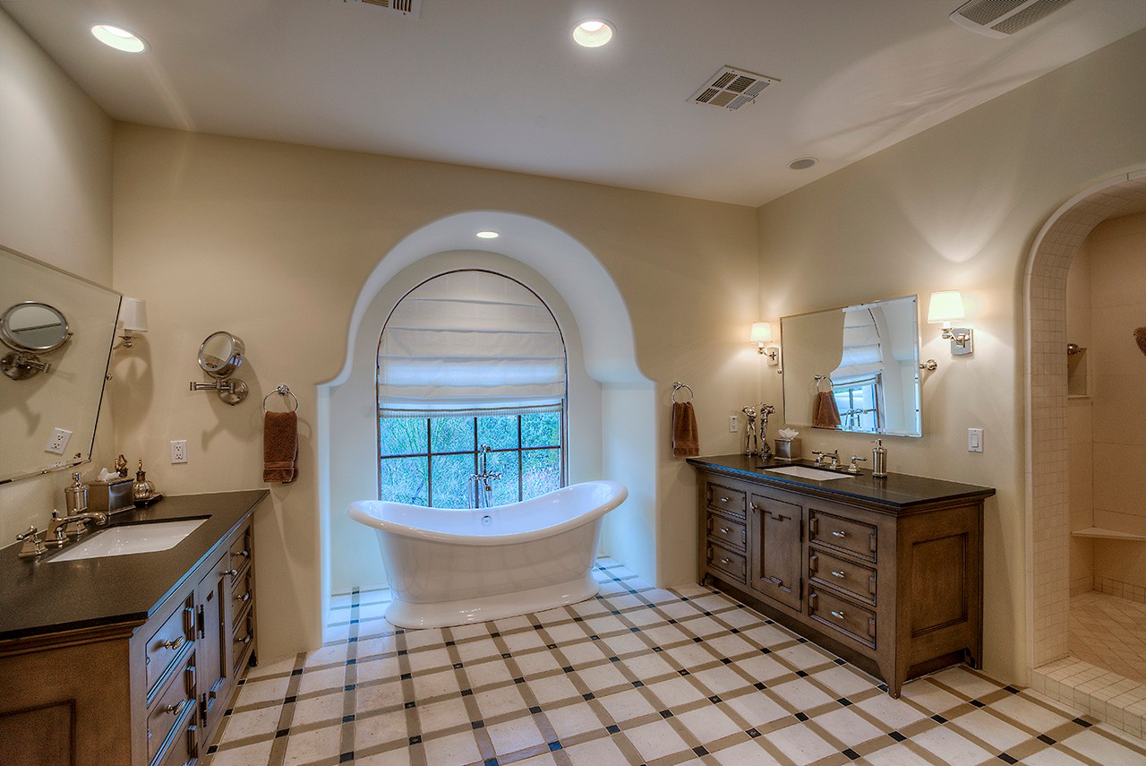 Dreamy en-suite owner's bath at this Scottsdale home for sale located at 9290 E Thompson Peak Pkwy #455 Scottsdale, AZ 85255 listed by Don Matheson at The Matheson Team