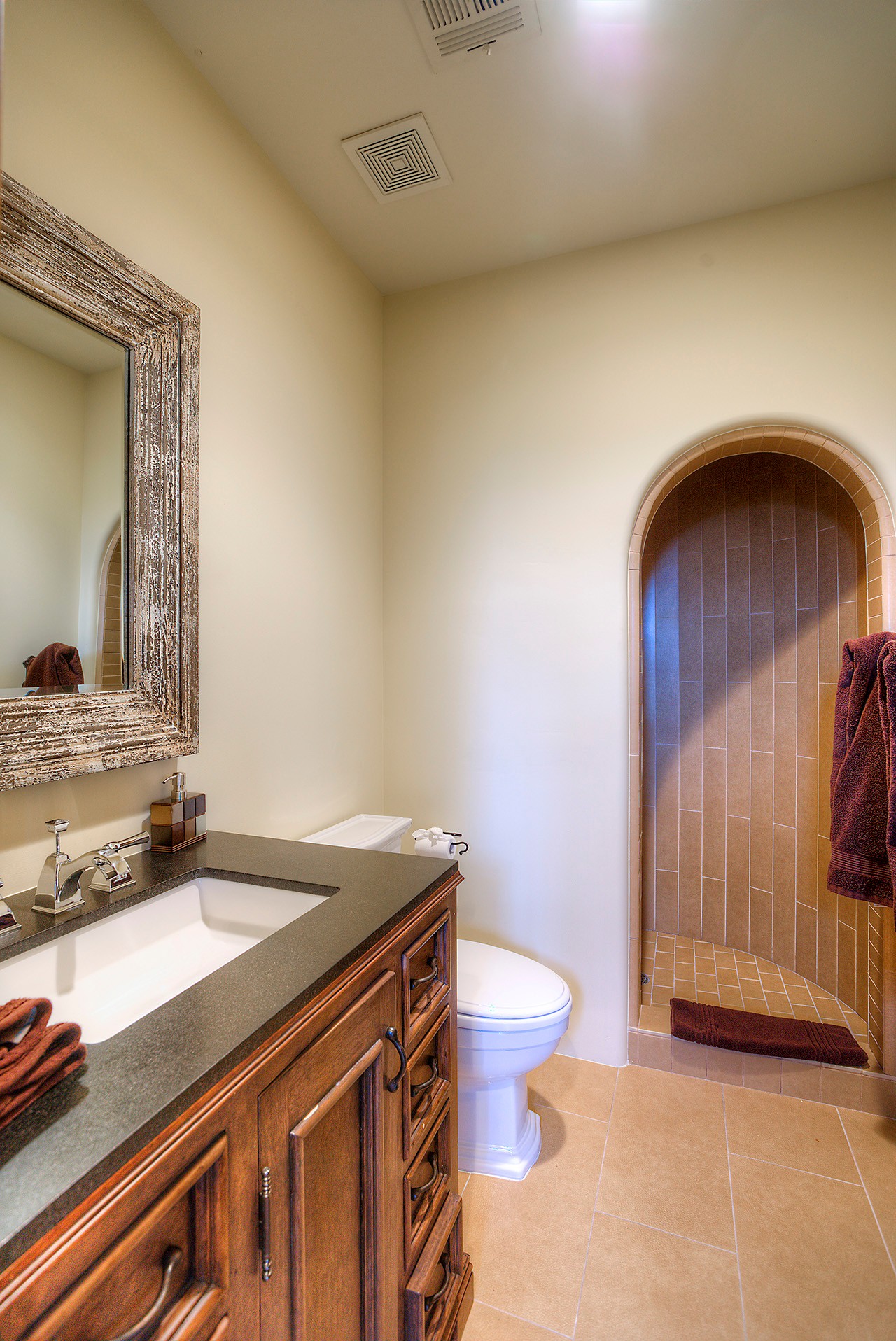 Walk-in guest shower at this Scottsdale home for sale located at 9290 E Thompson Peak Pkwy #455 Scottsdale, AZ 85255 listed by Don Matheson at The Matheson Team