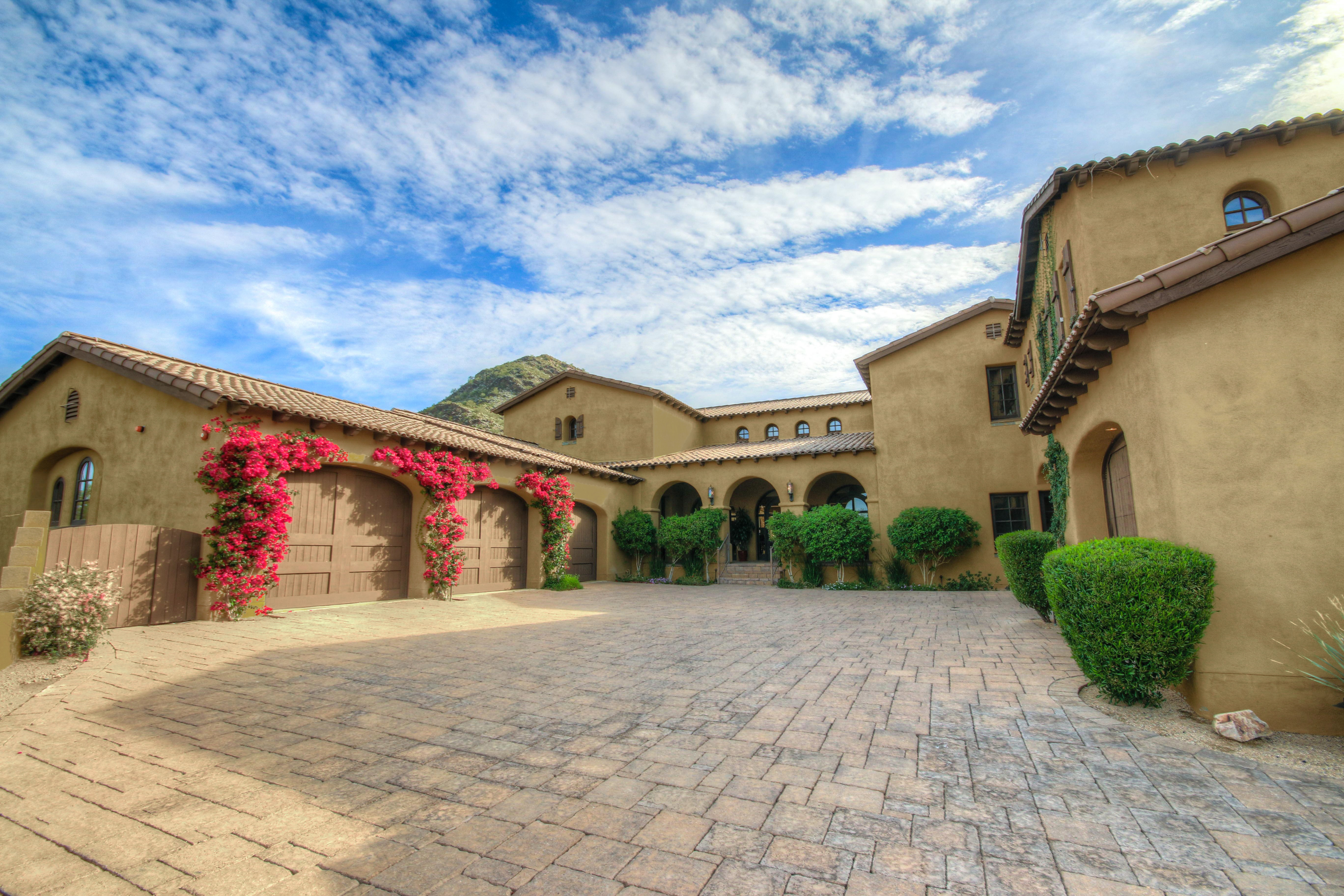 Massive stone paver driveway