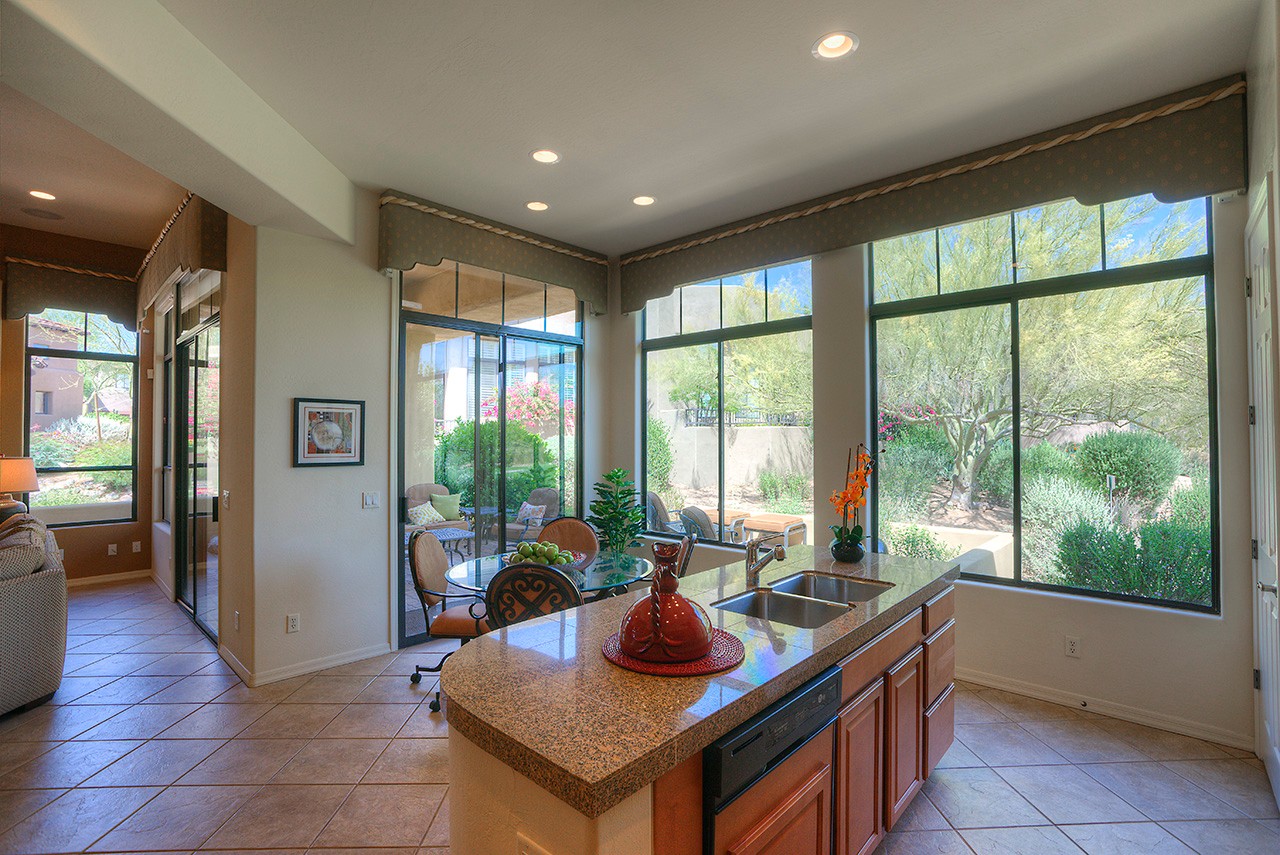 View into breakfast nook at this Scottsdale home for sale located in DC Ranch at 9270 E Thompson Peak Pwky #320 Scottsdale, AZ 85255 listed by Don Matheson at The Matheson Team