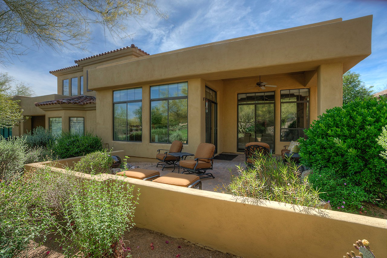 Spacious back patio at this Scottsdale home for sale located in DC Ranch at 9270 E Thompson Peak Pwky #320 Scottsdale, AZ 85255 listed by Don Matheson at The Matheson Team