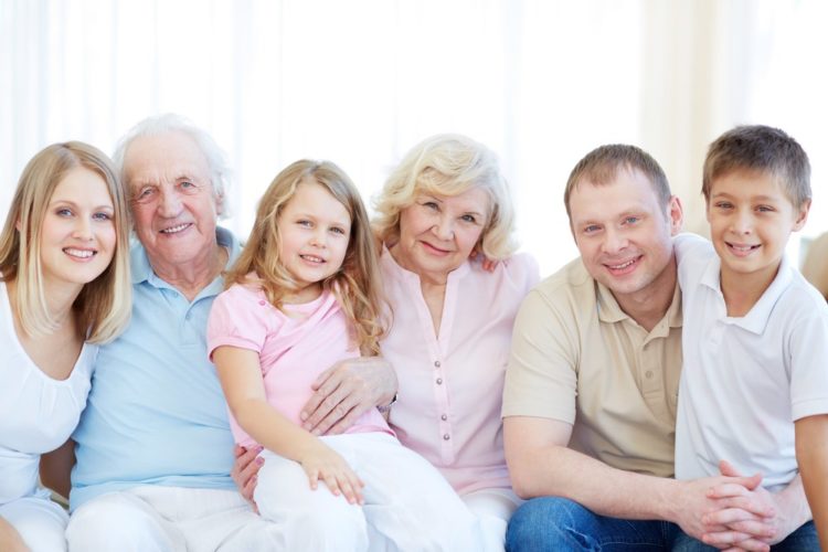 elderly parents living with adult children and their kids
